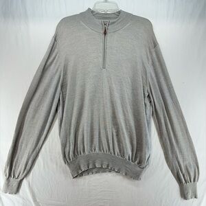 Gran Sasso Cream 100% Wool 1/4 Quarter Zip Pullover Sweater Men’s L See Measurem